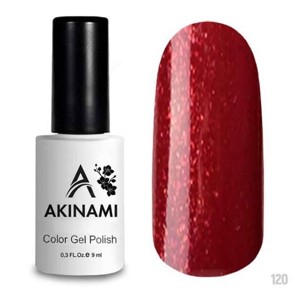 Гель-лак Akinami 120 Glitter Red, 9мл