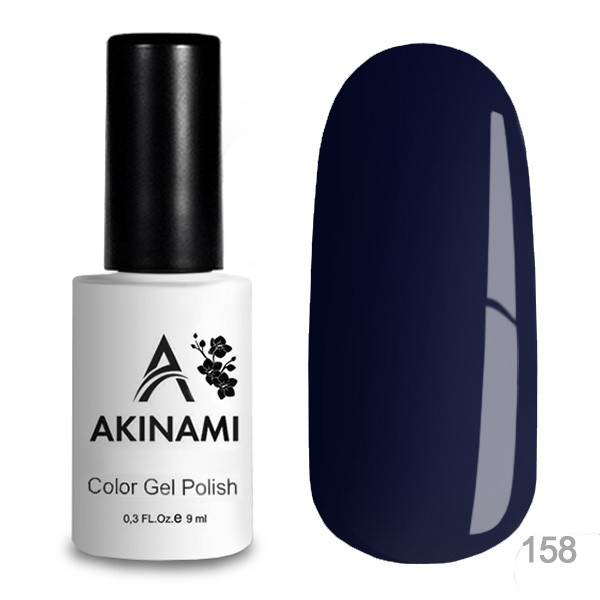 Гель-лак Akinami 158 Black Blue, 9мл